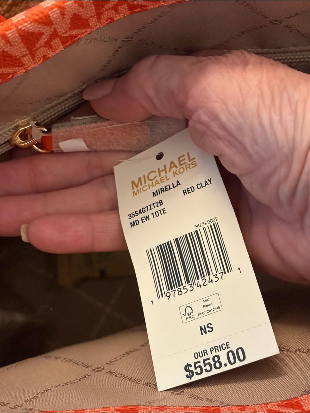 Michael Kors Orange Ombre Signature Tote - Picture 6 of 7